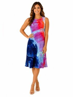Claire Desjardins Abstract Print Bamboo Blend A-Line Dress | Size Small (S/P)
